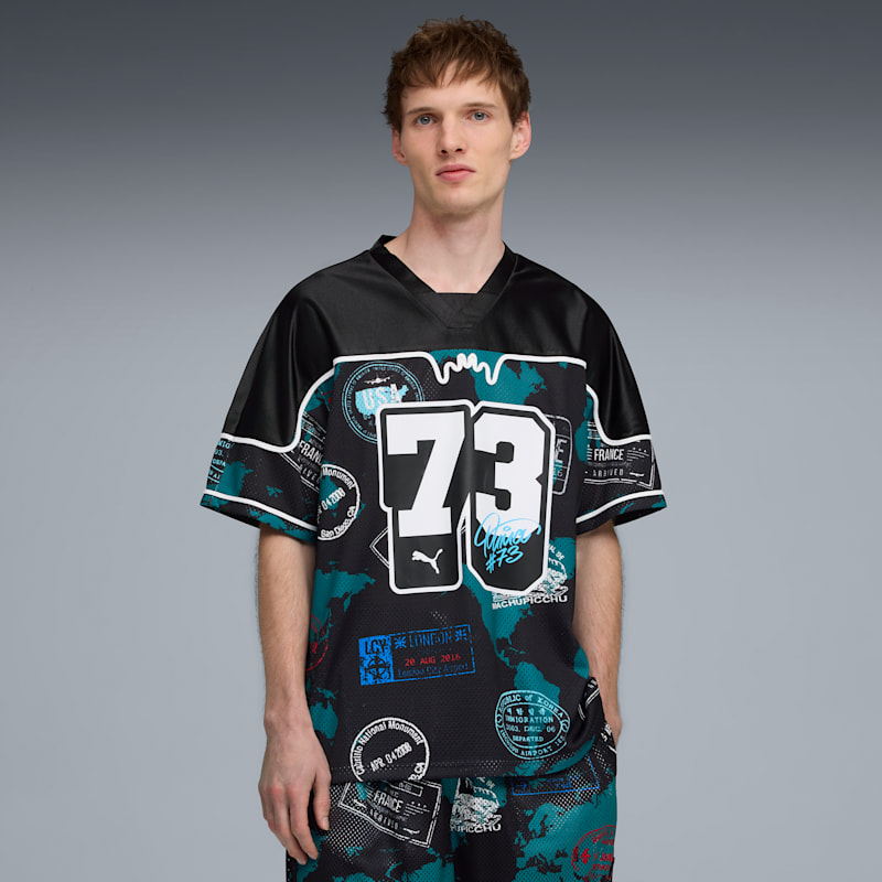 Around The World Men's Patterned Basketball Jersey