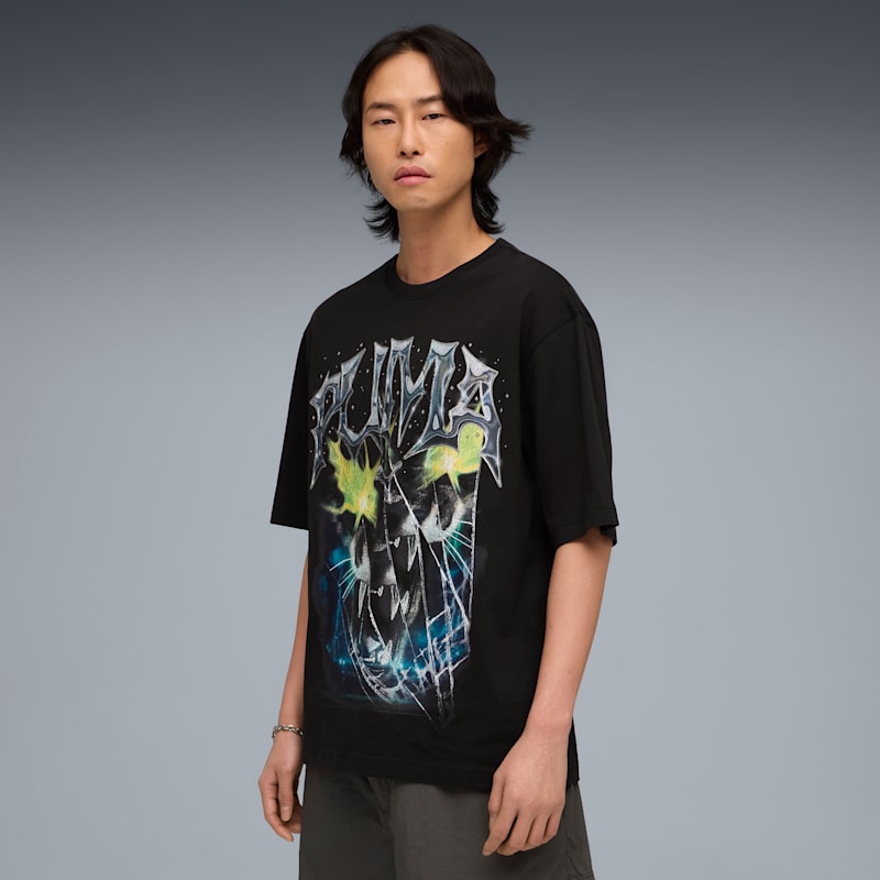 House of Graphics Men's Vintage Cat Boxy Tee