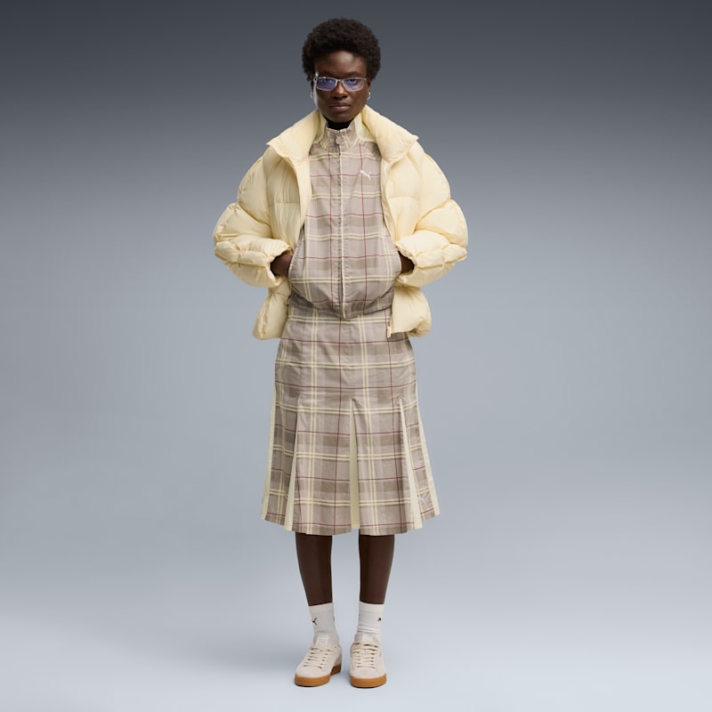 T7 Women's Pleated Tartan Midi Skirt - Image 2