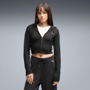 PUMA Essentials Women's Ribbed Zip-Up Hoodie