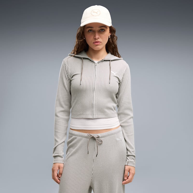 PUMA Essentials Women's Ribbed Zip-Up Hoodie - Image 3