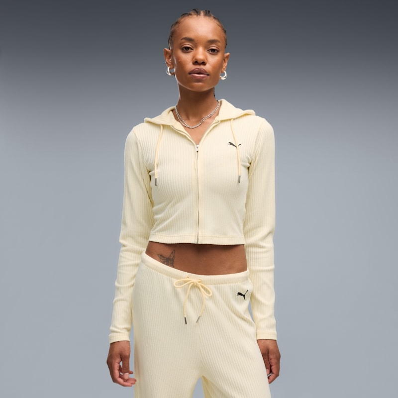 PUMA Essentials Women's Ribbed Zip-Up Hoodie - Image 4