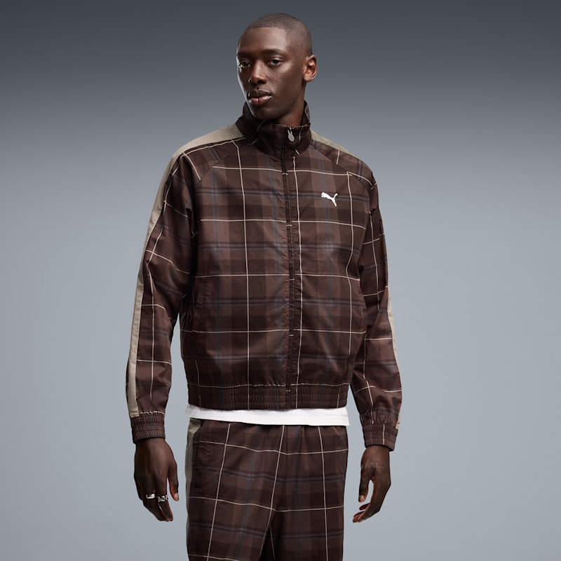 T7 Men's Relaxed Tartan T7 Track Jacket - Image 2