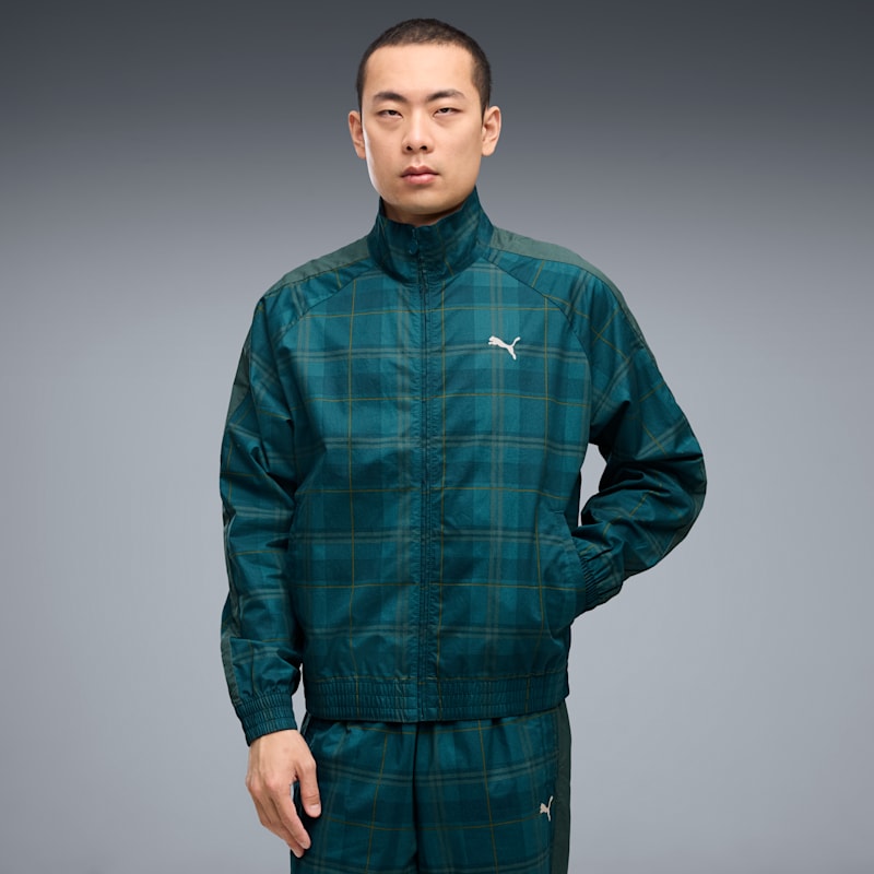 T7 Men's Relaxed Tartan T7 Track Jacket - Image 3