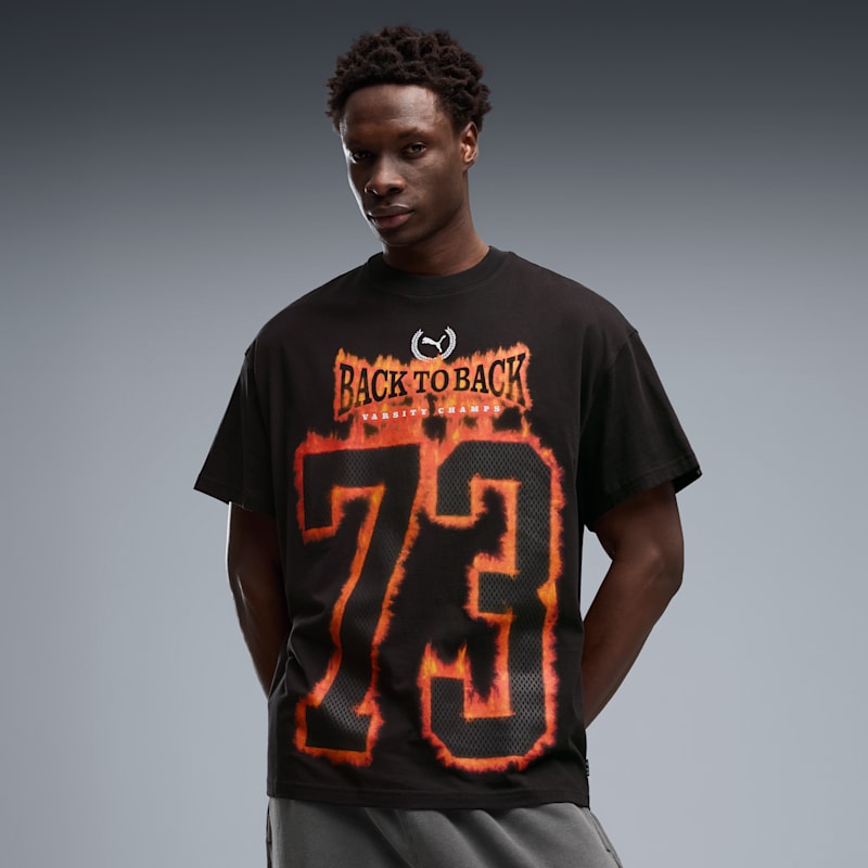 Back To Hoops Men's Oversized Basketball Tee