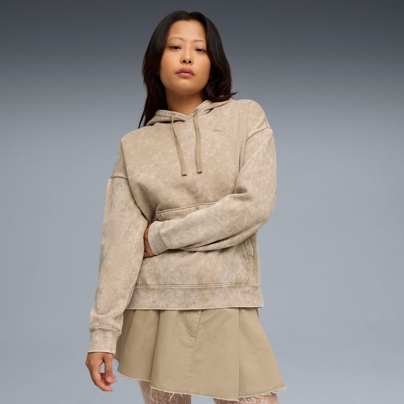 PUMA Elevated Essentials Acid Wash Women's Fleece Hoodie - Image 3
