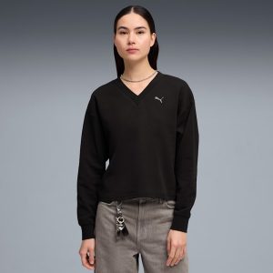 PUMA Elevated Essentials Women's V-Neck Sweatshirt