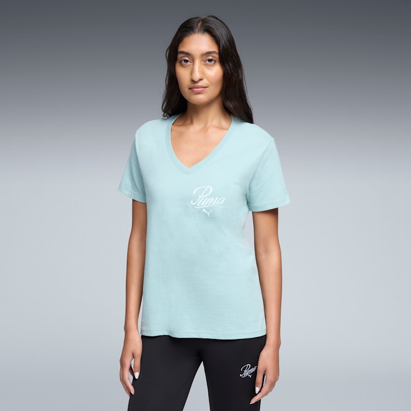 PUMA Essentials Script Women's V-Neck Tee - Image 2