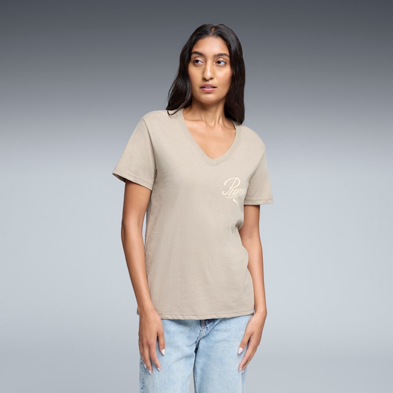 PUMA Essentials Script Women's V-Neck Tee - Image 3