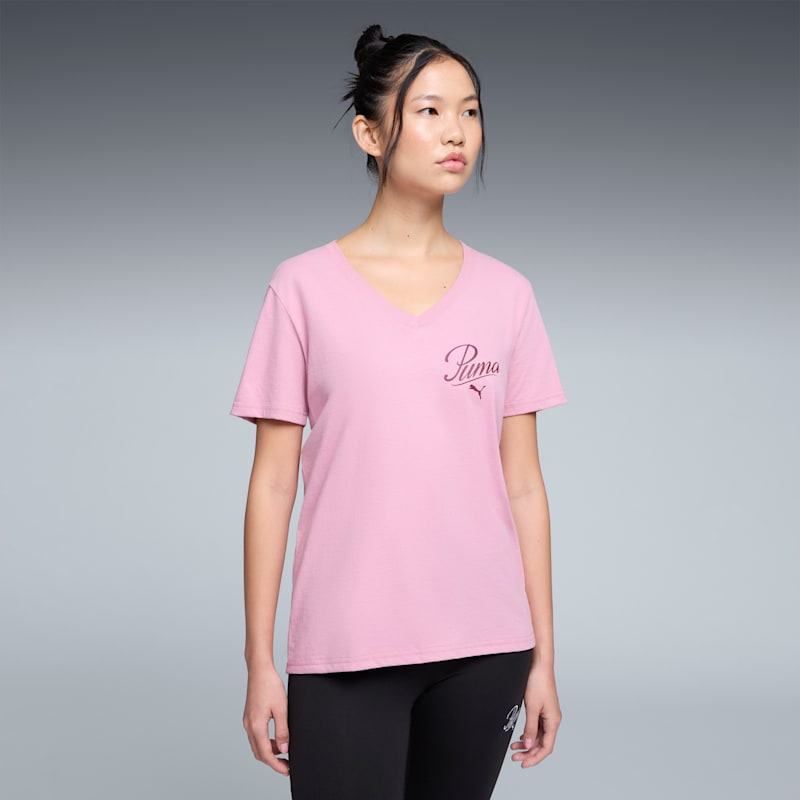 PUMA Essentials Script Women's V-Neck Tee - Image 4