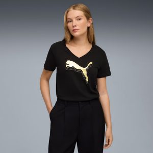 PUMA Essentials Metallic Women's V-Neck Tee