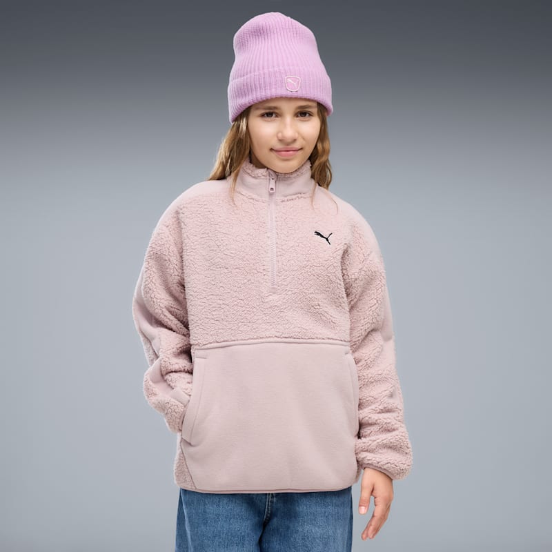 Elevated Essentials Winterized Big Kids' Half-Zip Hoodie - Image 2