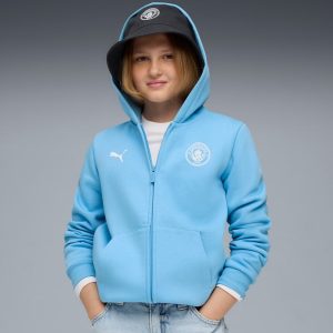 Manchester City Soccer Essentials Big Kids' Zip-Up Soccer Hoodie