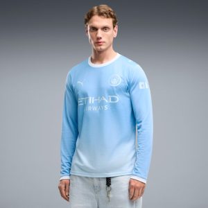 Manchester City Home Men's Long Sleeve Soccer Jersey