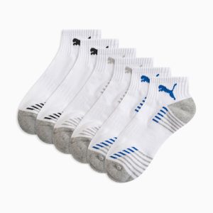 PUMA Big Kids' Half-Terry Quarter Crew Socks (3 Pairs)