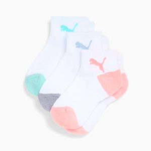 PUMA Big Kids' Half-Terry Quarter Crew Socks (3 Pairs)