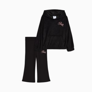 Matching Sets Toddlers' Velour Hoodie and Flare Leggings
